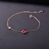 Red tourmaline 18K Gold Inl color Gemstone Ellipse Smooth cutting surface