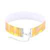 Reflective Holographic Choker PU Leather Chocker Handmade Metal Laser Collar Punk Gothic Necklace 2.5cm Drop Shipping