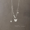 Reflective Pearl Kitten Necklace Korean Multilayer Stitching Trend Hip Hop Necklace Clavicle Chain Necklaces for Women