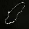 Reflective Pearl Stitching Necklace Women Hip Hop Accessories Necklace Woman Daily Casual Cross Clavicle Chain Ladies