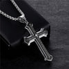 Religion Cross Stainless Steel Man Necklace For Women European American Black Three Bible Pendant 60CM Jewelry 2022 Trend