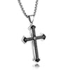 Religion Cross Stainless Steel Man Necklace For Women European American Black Three Bible Pendant 60CM Jewelry 2022 Trend