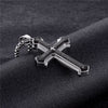 Religion Cross Stainless Steel Man Necklace For Women European American Black Three Bible Pendant 60CM Jewelry 2022 Trend
