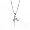 Religious FE Cross Pendant Necklace Classic Belief Faith Cubic Zirconia Cross Necklaces For Women Men Jewelry Gifts