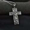 Religious Jesus Cross Christian Catholic Retro Style Pure Tin Men's and Women's Pendant Necklace Jewelry