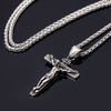 Religious Jesus Cross Necklace for Men 2022 Gold Silver Color Cross Pendent Chain Necklace Jewelry Gifts for Men