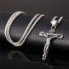 Religious Jesus Cross Necklace for Men 2022 Gold Silver Color Cross Pendent Chain Necklace Jewelry Gifts for Men