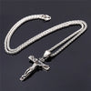 Religious Jesus Cross Necklace for Men 2022 Gold Silver Color Cross Pendent Chain Necklace Jewelry Gifts for Men