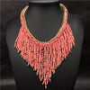 Resin Beads Tassel Choker Necklaces For Women   Chain Bohemia Ethnic Female Statement Necklace  Jewelry Collier