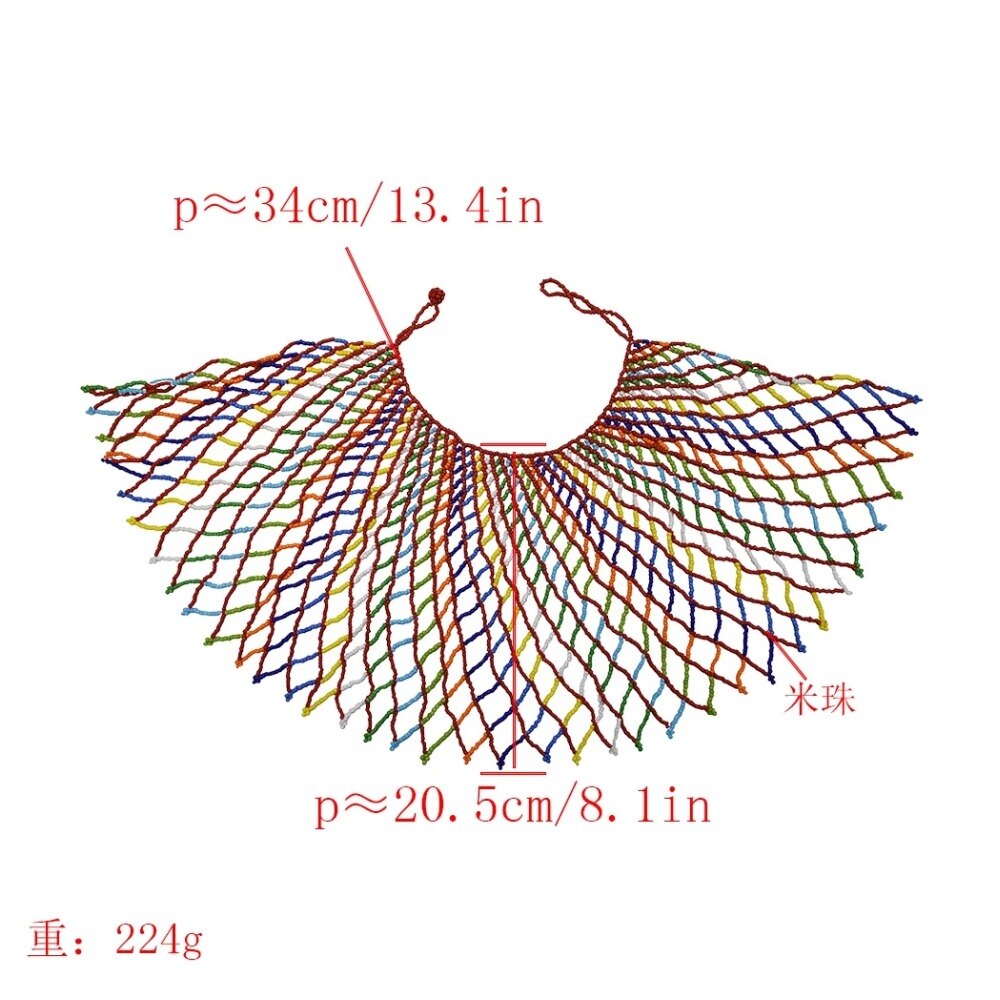 Resin Big Long Bohemian Colorful Necklace For Women Acrylic Beaded Multilayer Collier Necklace  African Egyptian Indian Jewelry