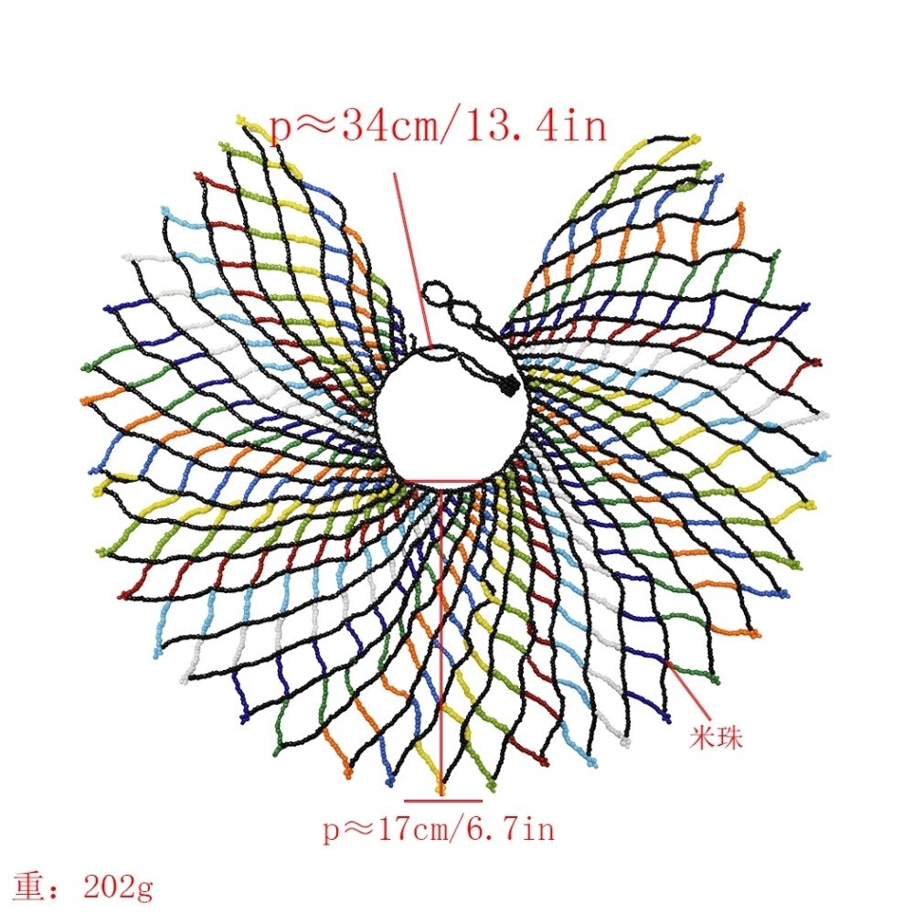 Resin Big Long Bohemian Colorful Necklace For Women Acrylic Beaded Multilayer Collier Necklace  African Egyptian Indian Jewelry