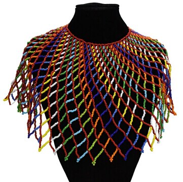 Resin Big Long Bohemian Colorful Necklace For Women Acrylic Beaded Multilayer Collier Necklace  African Egyptian Indian Jewelry