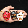 Resin Evil Oni Noh Hannya Mask Pendant Necklace Japanese Style Horror Punk Hip Hop Necklaces Halloween Gift