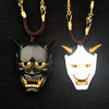 Resin Evil Oni Noh Hannya Mask Pendant Necklace Japanese Style Horror Punk Hip Hop Necklaces Halloween Gift