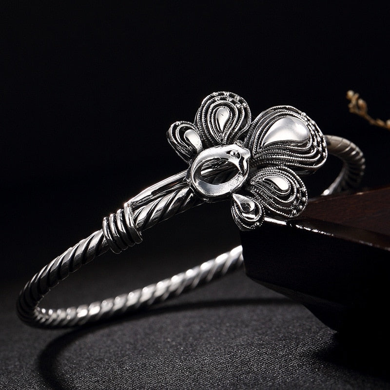 Restoring Ancient Ways Ms Thai Silver Phoenix Knitting Bracelet Sterling Silver Bracelets Wholesale High-grade Openings