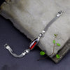 Retro 925 Sterling Silver Natural Garnet Gemstone Bracelet For Women Thai Silver Jewelry Female 925 Sterling Silver Jewelry