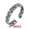 Retro 925 Sterling Silver Twist Simple Couple Rings Solid Vintage Rings Fashion Jewelry Lovers Rings for Women Men