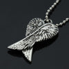 Retro Angel Wings Pendants Necklace Silver Color Bead Chain Antique Silver Feather Pendants Necklace Mens Womens Jewelry Gift