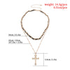 Retro Cross Multilayer Pendant Necklace Trend Punk Gothic Black Belt Neckband Metal Thick Chain Ladies Accessories