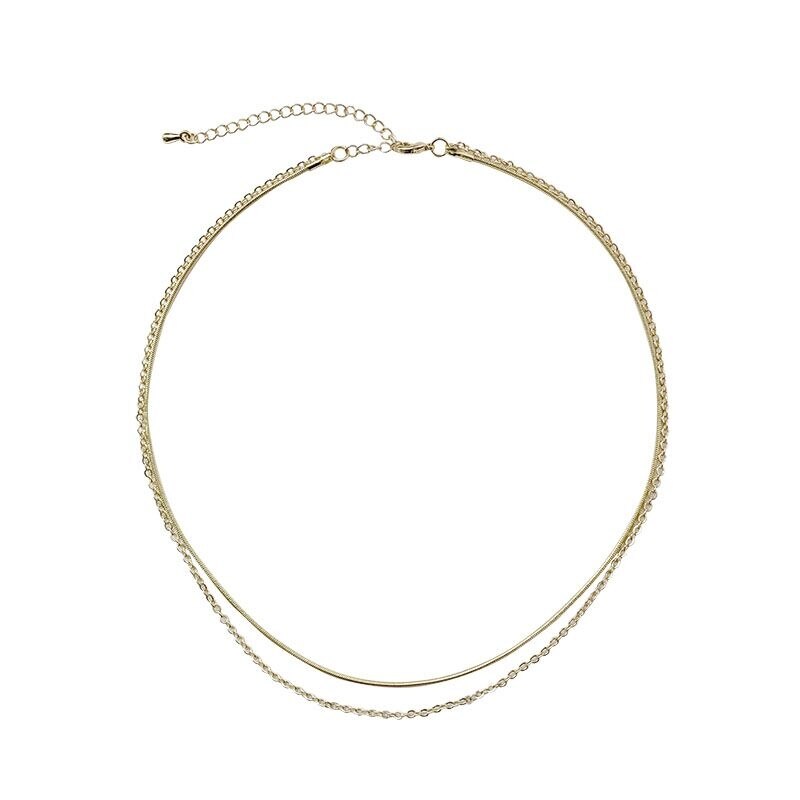 Retro Double Necklaces Women's Simple Gold Multi-Layer Clavicle Collar Bohemian Temperament Charm Accessories Necklace