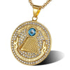 Retro Egyptian Pyramid Eye of Horus Pattern Pendant Necklace Men's Necklace Round Sliding Necklace Pendant Accessories Jewelry
