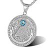Retro Egyptian Pyramid Eye of Horus Pattern Pendant Necklace Men's Necklace Round Sliding Necklace Pendant Accessories Jewelry