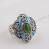 Retro Ethnic Female Ring Real 925 Sterling Silver Ring Vintage Pure Handmade Jasper Silver Ring Lady Original Jewelry Wholesale