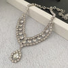Retro Exaggeration Hollow Tear Drop Pendant Crystal Short Chain Necklace Choker For Women