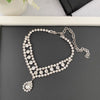 Retro Exaggeration Hollow Tear Drop Pendant Crystal Short Chain Necklace Choker For Women