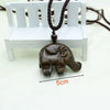 Retro Fish Elephant Wood Necklace Pendant Brown Tibetan Ethnic Adjustable Long Necklaces Clothes Accessories Wooden Pendants