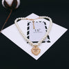Retro Girl Palace Hollow Love Cross Pendant Pearl Necklace Chocker Clavicle Chain Necklace Jewelry for Women Beads