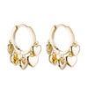 Retro Gold Love Heart Statement Earrings For Women Multi Hearts Tassel Hoop Wedding Earrings Engagement Party Jewelry