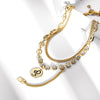 Retro Hip Hop Trend Layered Necklace Round Letter Pendant Special Tassel Collarbone Chain Gift Jewelry Choker