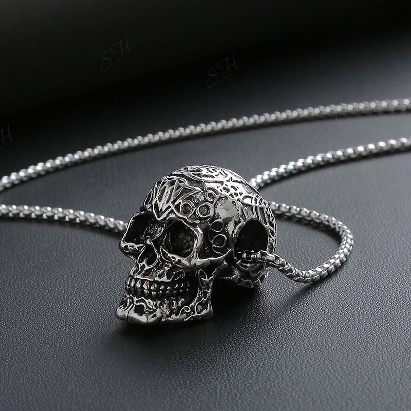 Retro Hip-hop Punk Stainless Steel Skull Various Men and Women Couple Birthday Gift Pendant Necklace