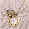 Retro Map Shocking Show Magnifier Pendant Necklace Magnify Glass Reeding Decorative Monocle Gold Color Necklace
