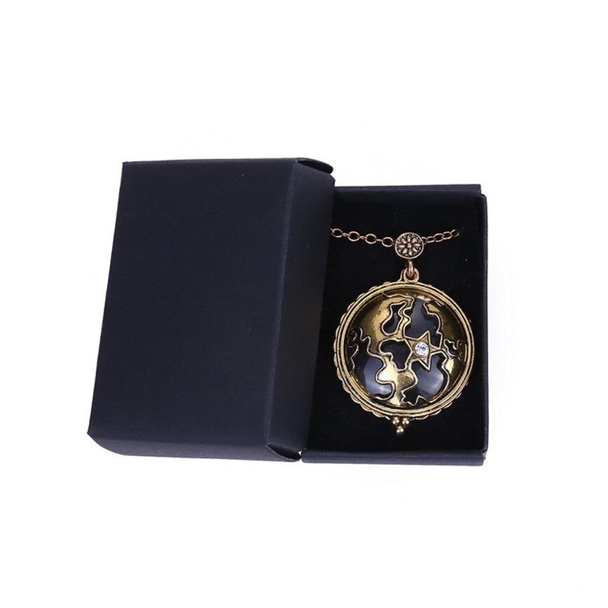 Retro Map Shocking Show Magnifier Pendant Necklace Magnify Glass Reeding Decorative Monocle Gold Color Necklace