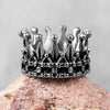 Retro Men Stainless Steel Royal King Crown Ring Knight Cross Rings Band Jewelry X7YA
