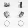 Retro Men Stainless Steel Royal King Crown Ring Knight Cross Rings Band Jewelry X7YA