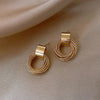 Retro Metallic Gold Color Circle Earrings For Women Girls 2023 Trend Korean Wedding Couple Party Earring Jewerly Gift