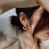 Retro Metallic Gold Color Circle Earrings For Women Girls 2023 Trend Korean Wedding Couple Party Earring Jewerly Gift