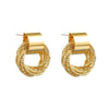 Retro Metallic Gold Color Circle Earrings For Women Girls 2023 Trend Korean Wedding Couple Party Earring Jewerly Gift