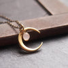 Retro Moon Modeling Nationality Wind Moonstone Pendant Water Wave Chain Alloy Material Necklace