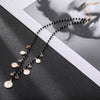 Retro Queen Portrait Pendant Black Crystal Beads Necklace Bohemia Multi Coin Charms Choker Ethnic Necklace for Women Female Gift