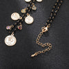 Retro Queen Portrait Pendant Black Crystal Beads Necklace Bohemia Multi Coin Charms Choker Ethnic Necklace for Women Female Gift