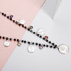 Retro Queen Portrait Pendant Black Crystal Beads Necklace Bohemia Multi Coin Charms Choker Ethnic Necklace for Women Female Gift