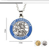Retro Round Saint Christopher Pattern Pendant Necklace Men's Women's Necklace Metal Religious Pendant Accessories Party Jewelry