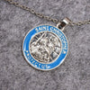 Retro Round Saint Christopher Pattern Pendant Necklace Men's Women's Necklace Metal Religious Pendant Accessories Party Jewelry