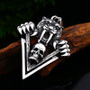 Retro Saber-Toothed Tiger Skull Pendant Necklace Men's Necklace Metal Sliding Triangle Skull Necklace Pendant Accessory Jewelry