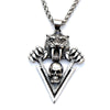 Retro Saber-Toothed Tiger Skull Pendant Necklace Men's Necklace Metal Sliding Triangle Skull Necklace Pendant Accessory Jewelry