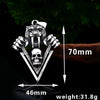 Retro Saber-Toothed Tiger Skull Pendant Necklace Men's Necklace Metal Sliding Triangle Skull Necklace Pendant Accessory Jewelry